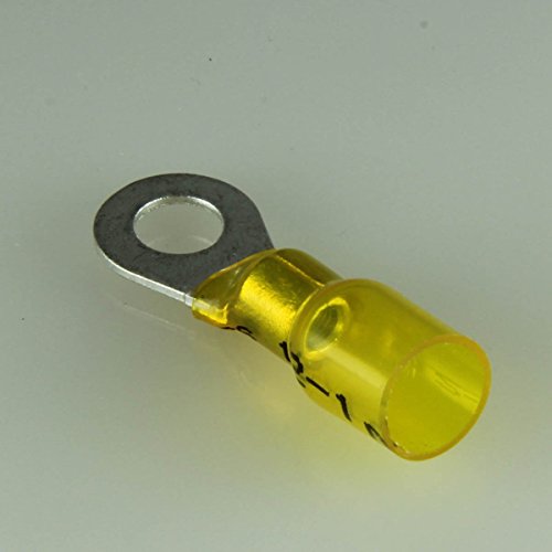 12-10 Ga. Heavy Duty Heat-Shrink Ring Terminals, 1/4
