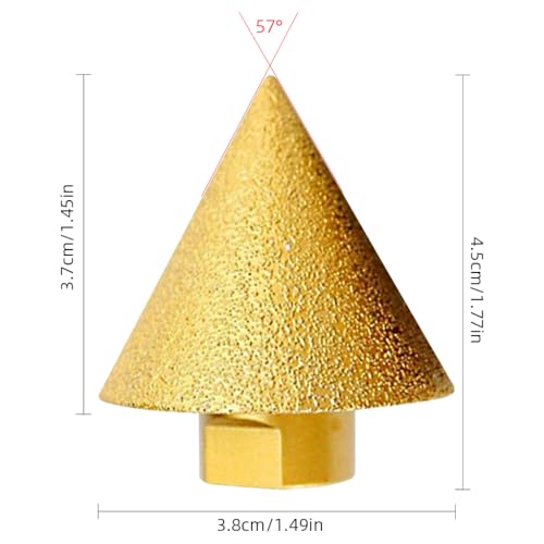 Image of Serplex M10 Diamond Conical Drill Bit 38mm Multipurpose Chamfer Reamer Drill Bit for Deburring, Centering, Aligning, Polished Finish Tile, Marble, Quartz, Stone Professional Drill Bits Set