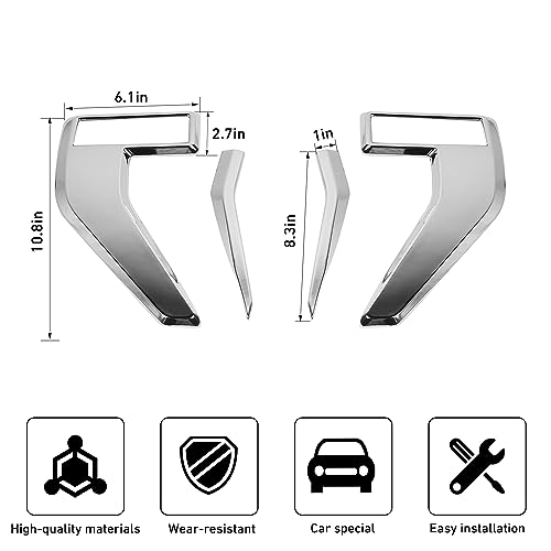 Image of Linskip Fender Side Emblem Trim Compatible with Ford F150 F250 F350 2021 2022 2023, F150 Fender Badges Cover, F-150 Enterior Accessories(Chrome)