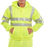 Entspricht EN ISO 20471 Class 3 High Visibility 2 Band & Brace Retro-reflektierendes Band zum Aufnhen Handwrmer-Taschen Durchgehender Reiverschluss 280 GSM-Fleece-Stoffe 