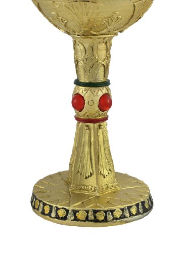 Things2Die4 Egyptian Winged Isis Golden Wine Goblet 6 Oz. #TOP3