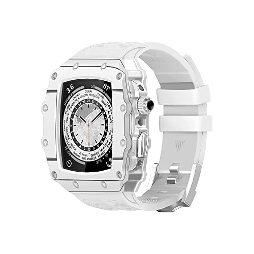 Bracelet de luxe en fibre de carbone et caoutchouc pour Apple Watch 9 8 7 SE