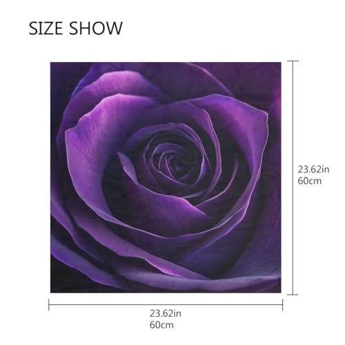 Women's Square Silk Hair Scarves and Wraps Headscarf Purple Rose Head Neck Scarf Bandana 24inch2