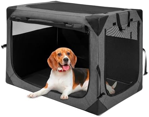 Hiaksedt Dog Crates - 36 Inch Collapsible Soft Dog Crate, 3-Door ...