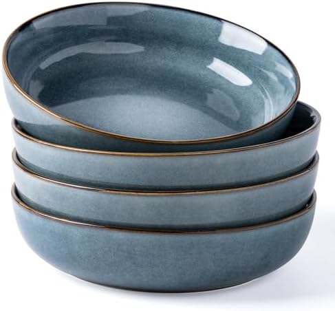 GBHOME 8.75'' Large Ceramic Pasta Bowls, 38oz Stoneware Pasta Ser...