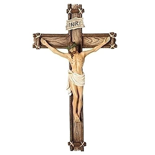 Crucifijo de pared de madera Roman 24003 de 25 cm para colgar