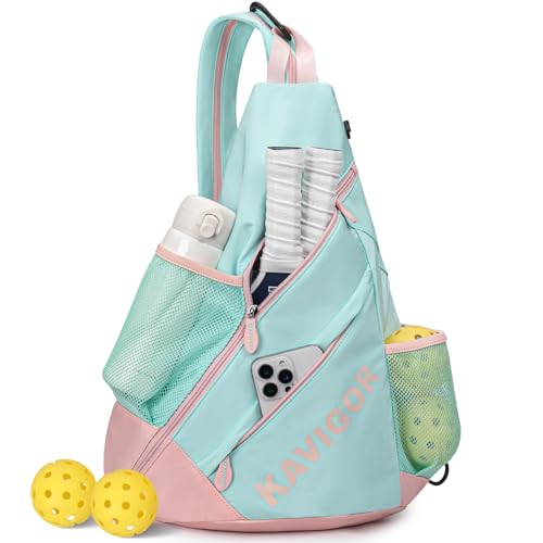 KAVIGOR Pickleball Sling Bag, Convertible Ultra-Light Backpack with Skin-Soft Fabric & Wet/Dry...