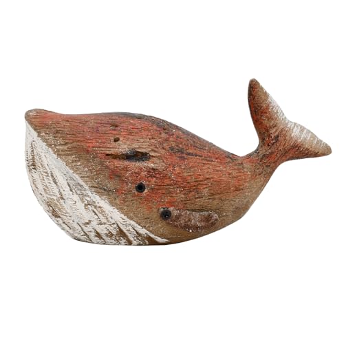 Figura decorativa de ballena de madera para mesa 3.35 pulg miniatura 1
