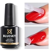 BLUESKY Top Coat Gel Nail Polish No Wipe Top Coat Glossy Shine Finish Long Lasting Soak Off Nail ...