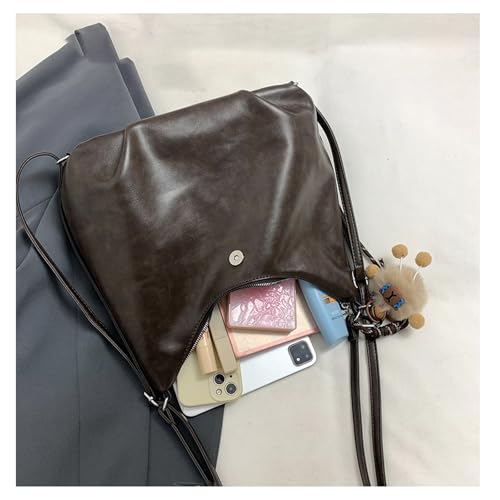 Retro Pu Leather Tote Crossbody Bag, Classic Vintage Simple Shoulder Handbag, Large Capacity Versatile Shoulder Double Bag3