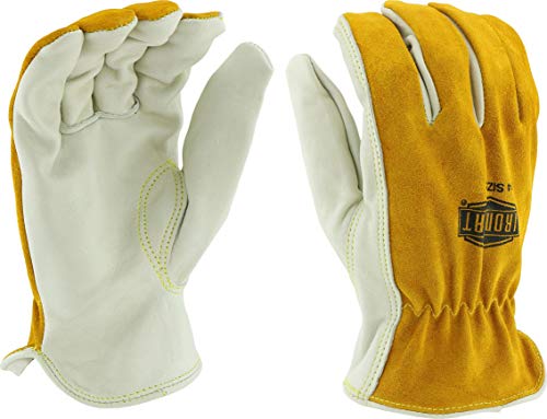 Gants de travail pilotes grain cuir de vache Ironcat 9414 XXXL camel blanc
