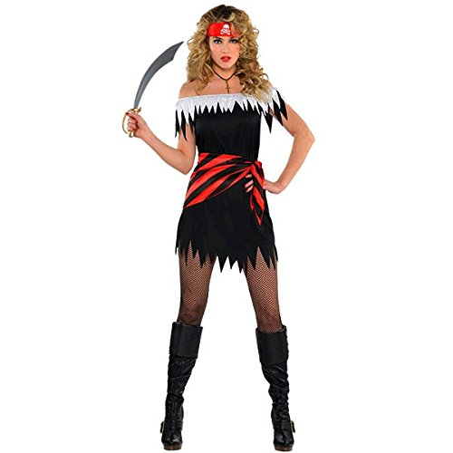 amscan 844590 Standard Adult Ahoy Katie Pirate Costume, Black