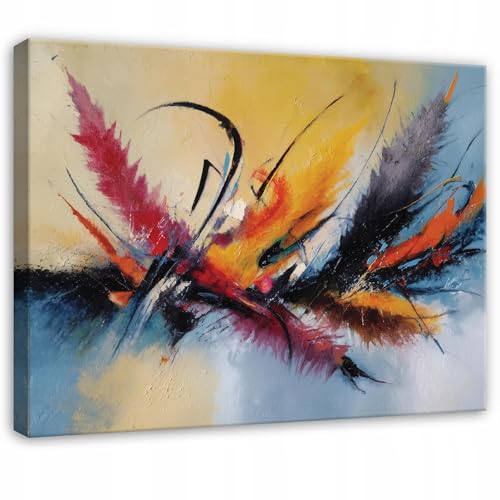 Tableau abstrait XXL 120x80cm de WallArena : grande impression sur toile haute définition pour salon