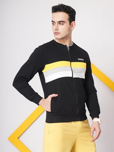 Image of The Indian Garage Co Men Polycotton Baseball Collar Mid-Length Long Sleeves Slim Fit Jacket