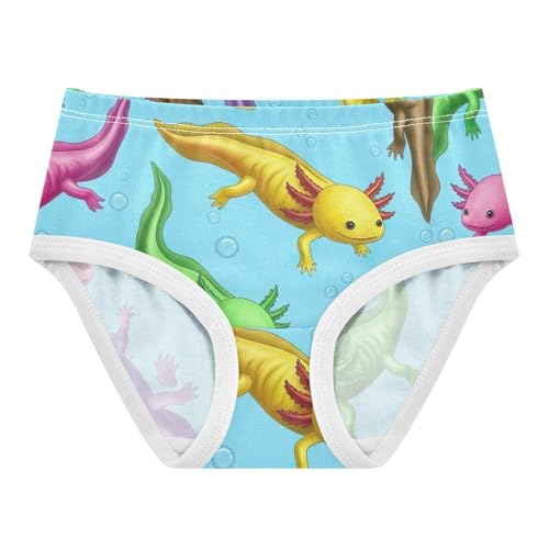 Animals Girls Underwear Toddler 2t Cotton Panties Little Girl Colorful Axolotls Sea Bubble Blue Briefs Kids Undies