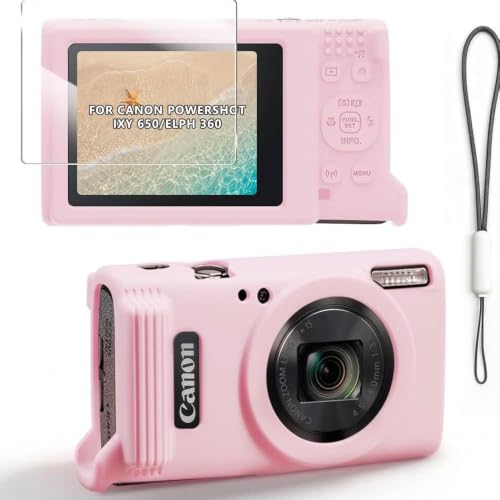 Funda de silicona para Canon PowerShot ELPH 360 rosa miniatura 1