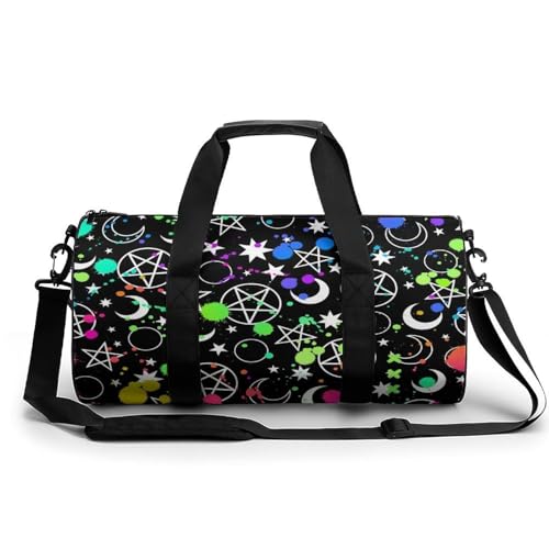 Sac de voyage Étoiles et Lune Colorées | Sac de sport, gym et rando 45cm