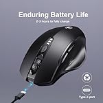 Bluetooth Mouse,[Upgraded] Rechargeable Wireless Mouse (BT 5.0/4.0+2.4G Hz),Computer Mouse with Visible Battery Level, 4 Adjustable DPI, Portable PC Mouse for MacBook Chromebook,Black - Image 5