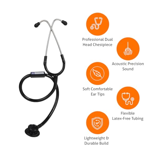 Image of BPL Medical Technologies ST-01 DIA Cast Adult Chest Piece Stethoscope|High Acoustic Level, Versatile Chestpiece for Adult & Pediatric Use|Medical Instrument for Auscultation - Black