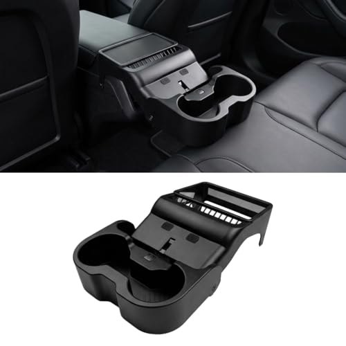 Portavasos trasero para Tesla Model Y y Model 3, negro miniatura 1