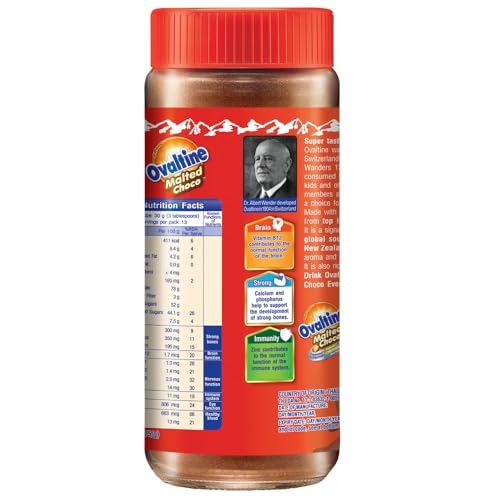 Image of OVALTINE Malted Health Drink Chocolate Flavour Powder, Health Drink for Kids Adults, Nutrition Vitamins Minerals, Malted Choco 400g Jar + Malted Choco 450g BIB (Pack of 2)
