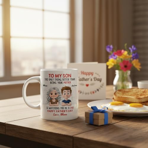 Taza personalizada para hijo de mamá 11 oz miniatura 4