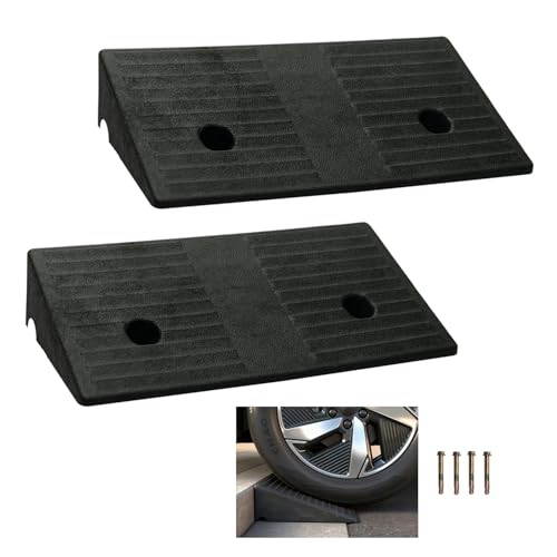 WEYCALI Rubber Curb Ramps for Driveway 3 inch Rise 2 Pack