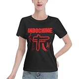 for Indochine Pop Rock Band T Shirt Basique à Manches Courtes pour Femme, t Shirt en Coton à col Rond pour Femme pour la Course, la Gym, l'exerciceXX Large