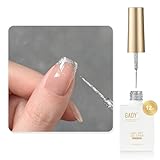 GAOY Silver Glitter Swirl Gel Nail Polish Art Liner, 12ml Sparkly Color Nail Paint Design with Thin Brush, UV Light Cure for DIY French Manicure at Home