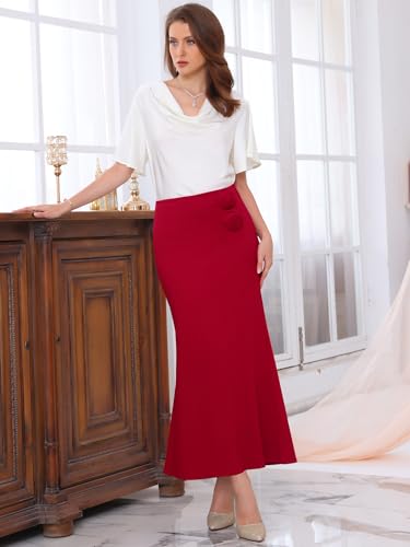 Women's Formal Long Skirt Cocktail High Waist Bodycon Fishtail Maxi Skirts3