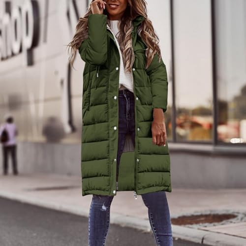 Women Long Puffer Coat Winter Warm Long Sleeve Padded Down Quilted Jackets Fashion Hooded Coats Lightweight Parka Jacket2