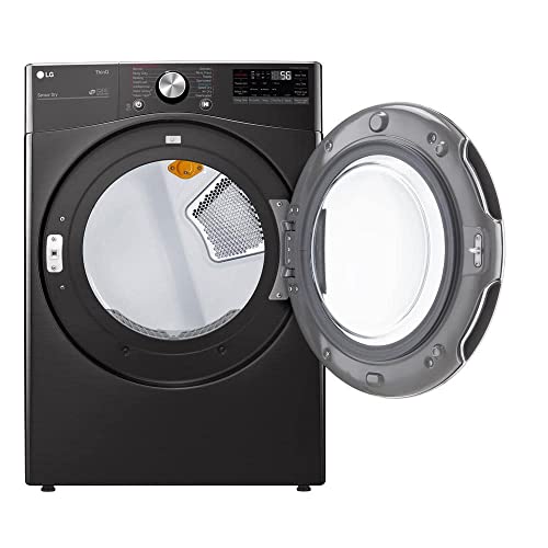 Image of LG DLGX4201B 7.4 Cu. Ft. Black Steel Smart Front Load Gas Dryer with TurboSteam