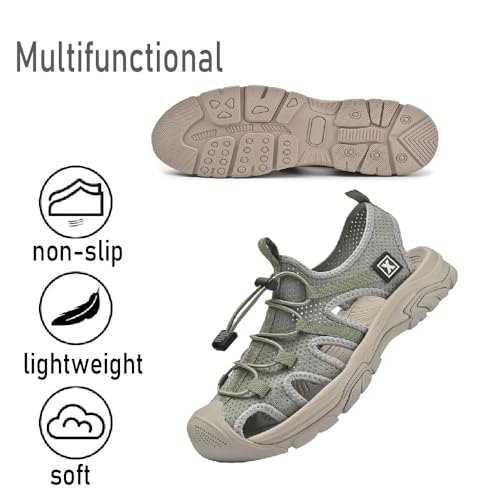 Asifn Mens Sports Sandals Summer Breathable Beach Shoes Outdoor Waterproof Hiking Shoes Closed Toe Lightweight Casual Shoes4