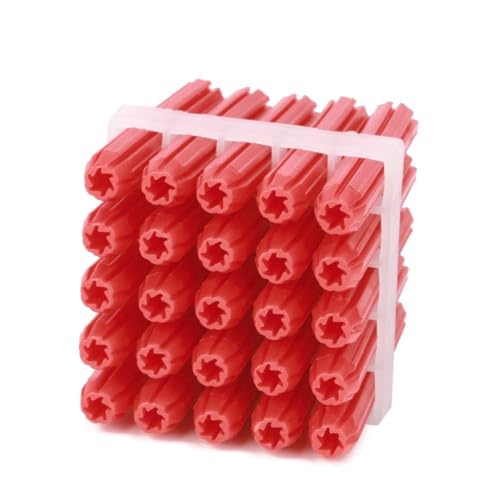 Ramset Wall Plug, Red, 6 mm x 35 mm (Pack of 25)