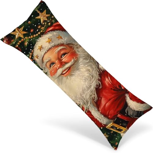 枕カバー クリスマス 145x40 cm 枕カバー 大きめ ストリップ隠しファスナー付き, ベルベット 夢 枕ロングカバー等身大 洗濯機洗い可, 装飾用 pillow case 寝室、ベッド、ソファ用 1Y-1921