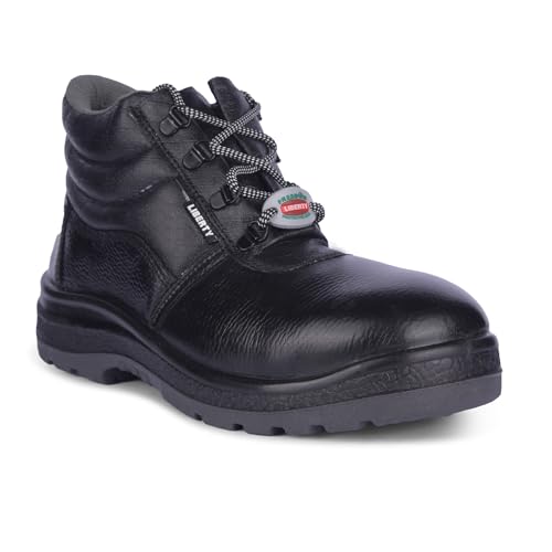 Image of Liberty Freedom SurakshaAC Men's High Ankle Safety Shoes: Daily Comfort and Long-Lasting Durability Safety Shoes for Men | Industrial Safety Shoes for Men | Safety Shoes for Men Stylish