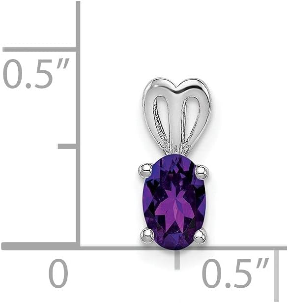 Diamond2Deal Sterling Silver Rhodium-plated Gemstone Pendant Solitaire
