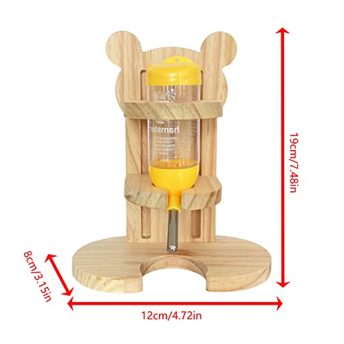 Hamster Wasserspender und Trinkflasche - Automatischer Wasserspender für Hamster, Kaninchen und Andere Kleintiere (Holz)
