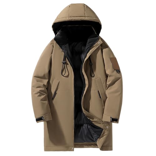 Genérico Chaquetas De Plumas Hombre, Abrigo De Cálido para Hombre,Chaqueta Deportiva Larga De Invierno con Forro Polar Grueso Y Capucha para Exteriores Abrigo De Trabajo CáLido para Parejas - imagen 2
