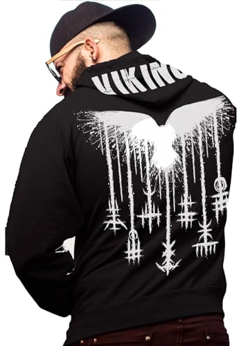 Viking Herren Hoodie | Thor | Vikings Shirt | Ragnar | Rising | Walhalla | See You IN Valhalla | Wikinger | Valknut | Männer Kapuzen-Sweatshirt