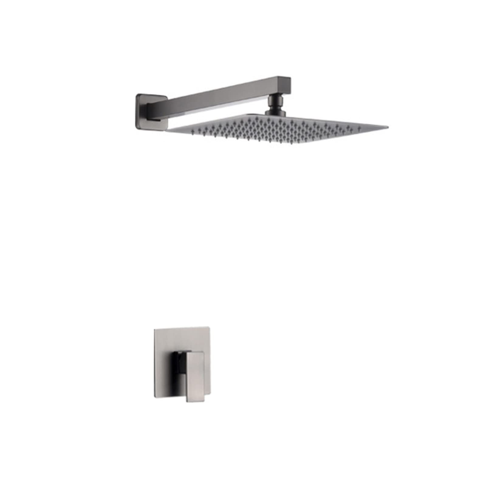 Zestaw podtynkowej armatury prysznicowej do montażu na ścianie, szary, z deszczownicą wodospadu, zaawansowana technologia wtrysku powietrza, łatwa instalacja, 30 cm, 20 cm