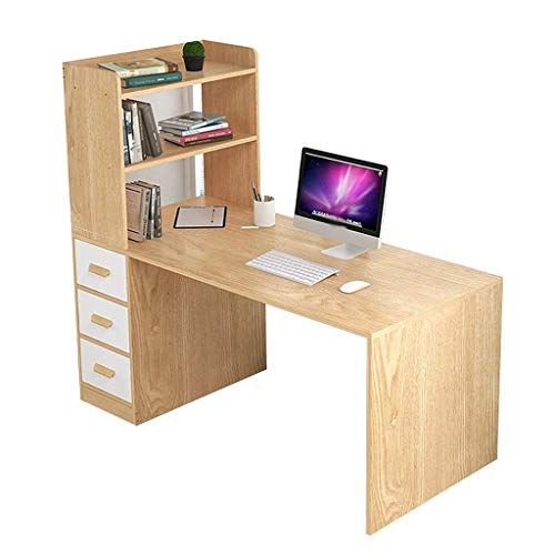 Computertisch Studiertisch Holzarbeitsplätze Für Zu Hause Mit Schubladen Und Bücherregal Desktop-PC-Tisch Für Erwachsene Und Kinder Home-Office-Möbel,