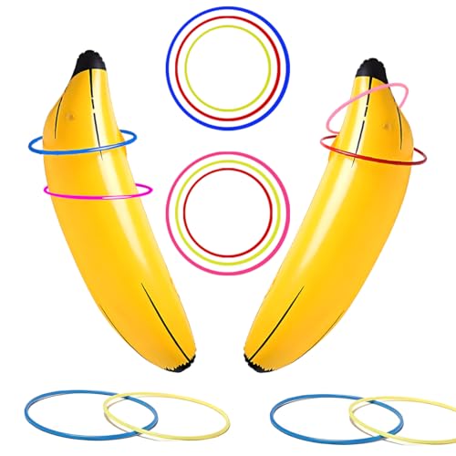 Inflatable Banana Ring Toss Game - Fun Bachelorette Party Decorations, Bachelorette Party Games & Favors, Bridal Shower Engagement Party Activities, Summer Pool Toys for Adults