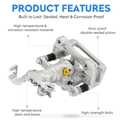 Image of Rear Brake Calipers for Ford Fusion 2006-2012, for Mazda 6 2006-2013, for Lincoln MKZ 2007-2012, Zephyr 2006, for Mercury Milan, Rear Left and Right with Bracket, Replace# 18-B5002 18-B5003, 2-PC