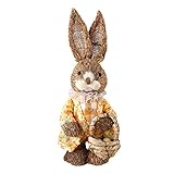 Tamaño: el tamaño del conejo de Pascua es de 34 x 11 x 9 cm. El conejo de Pascua está especialmente diseñado y este diseño único es para decoración durante todo el año.