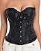 Ebinbum Corset Tops for Women Black Women's Lace Up Boned Overbust Waist Cincher Bustier Lingerie Bodyshaper Top Bodysuit XXL