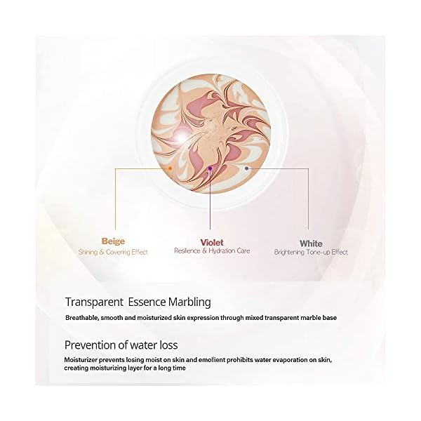 Julia RIACE Brilliant Serum Balm Pact - 1 Extra Refill #23 Nude Beige Triple Functional Cushion Foundation Pact Whitening, Anti-wrinkle, UV Block SPF 50+ PA+++