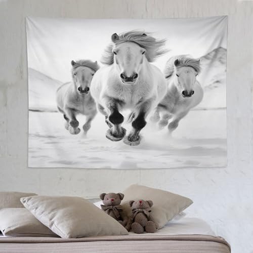 Tenture murale cheval grand format pour créer un cocon nature dans votre dortoir