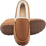shoeslocker Men's Slippers Warm Soft Plush Memory Foam House Slippers for Men Comfortable Bedroom Moccasin Slippers Non-Slip Indoor Outdoor