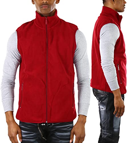 ToBeInStyle Men's Zip Up Sleeveless High Collar Polar Fleece Vest4